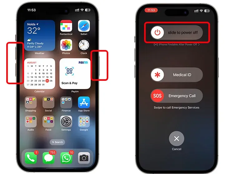 Restart iPhone With Face ID Step 1