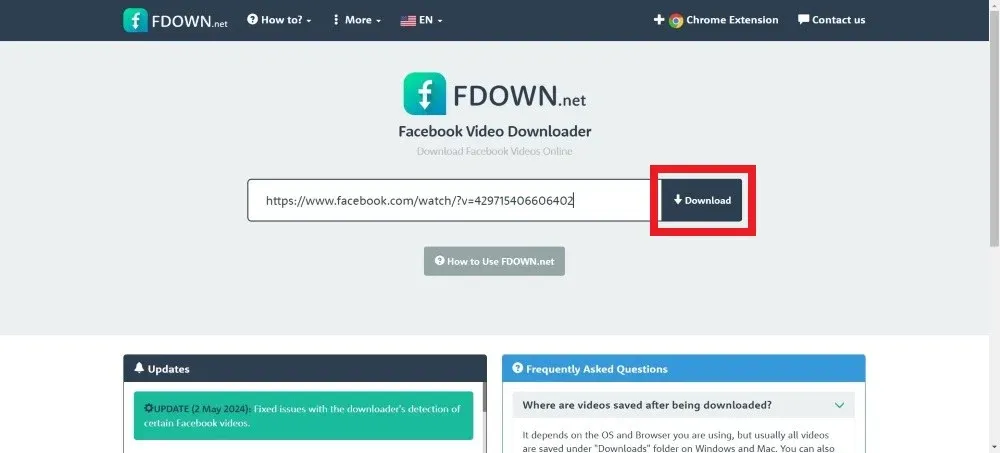 Paste the Facebook Video Link