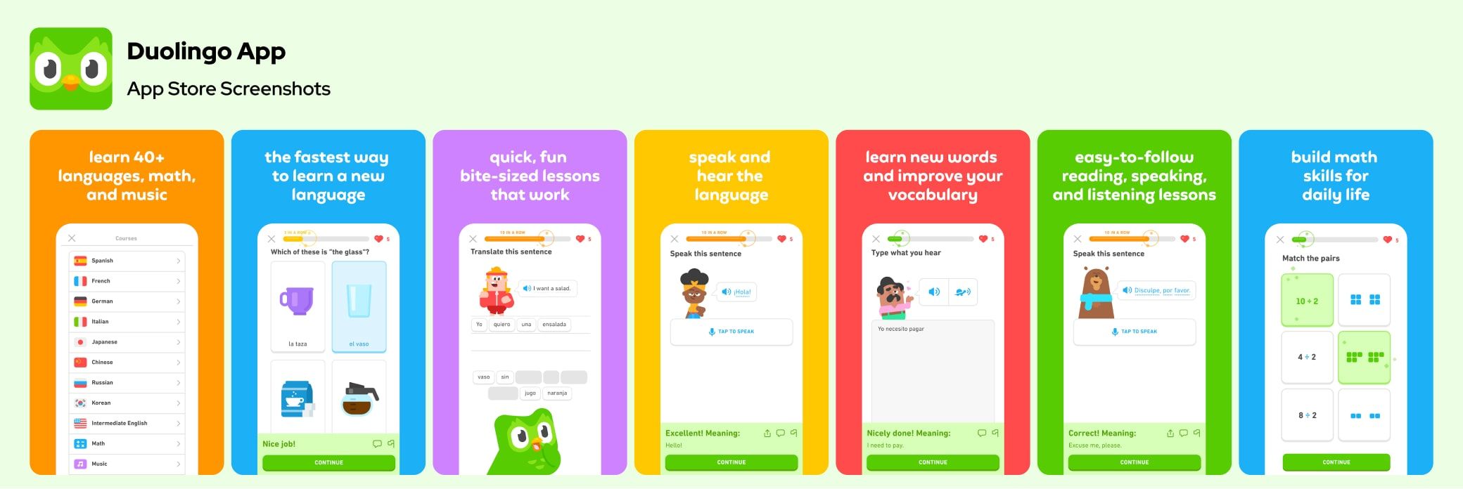 Duolingo App Store Designs