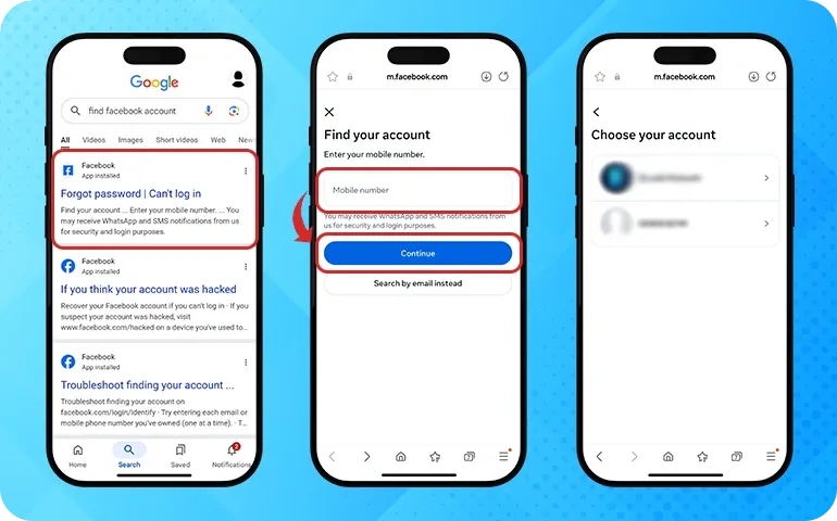 Use the Password Recovery Page to Find Someone by Phone Number on Facebook