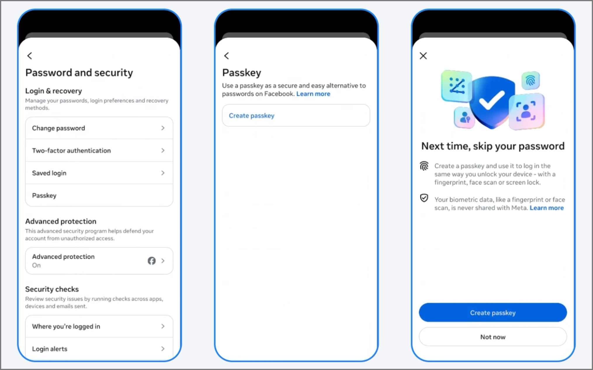 Setup Passkeys on Facebook