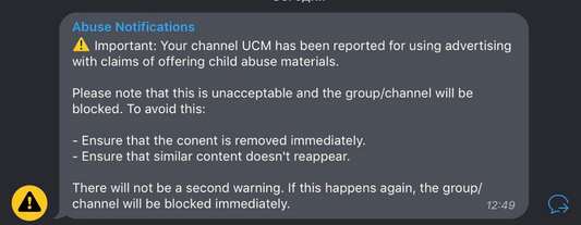 Telegram Abuse Notifications