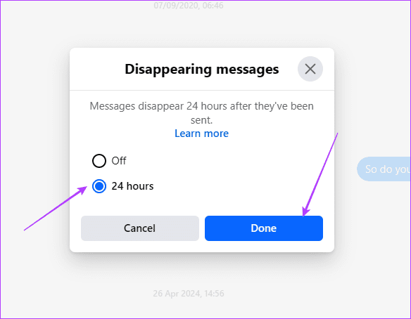 Selecting 24 Hours Messages