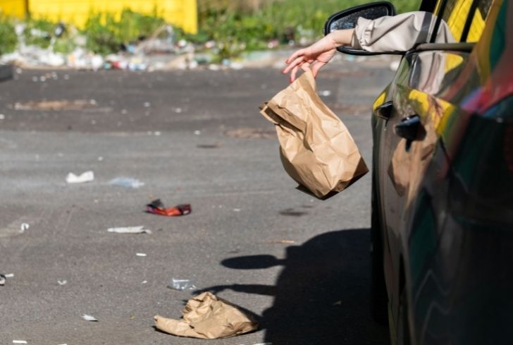 Throwing Food Bag Out