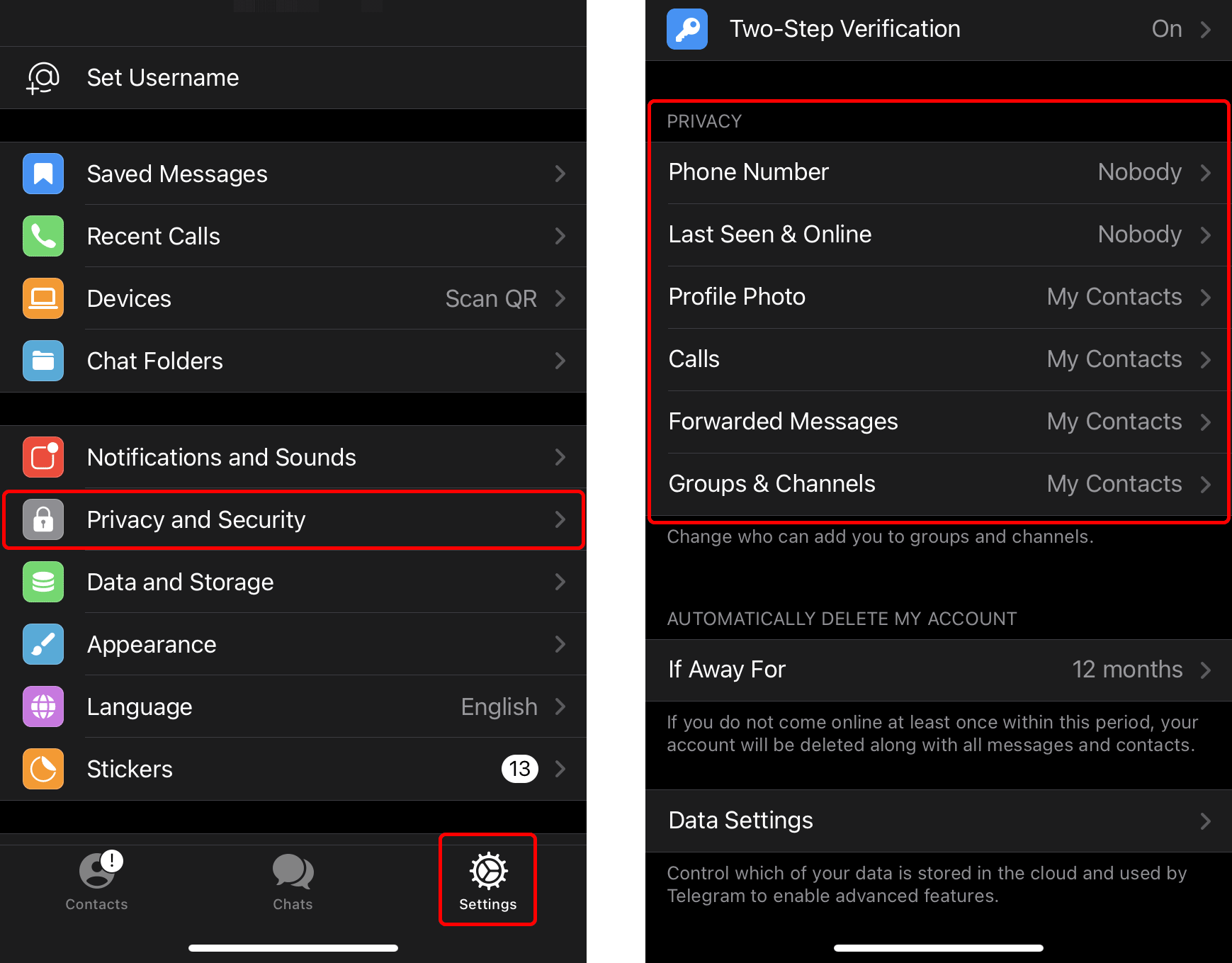 Telegram Privacy Security Screen 5 En
