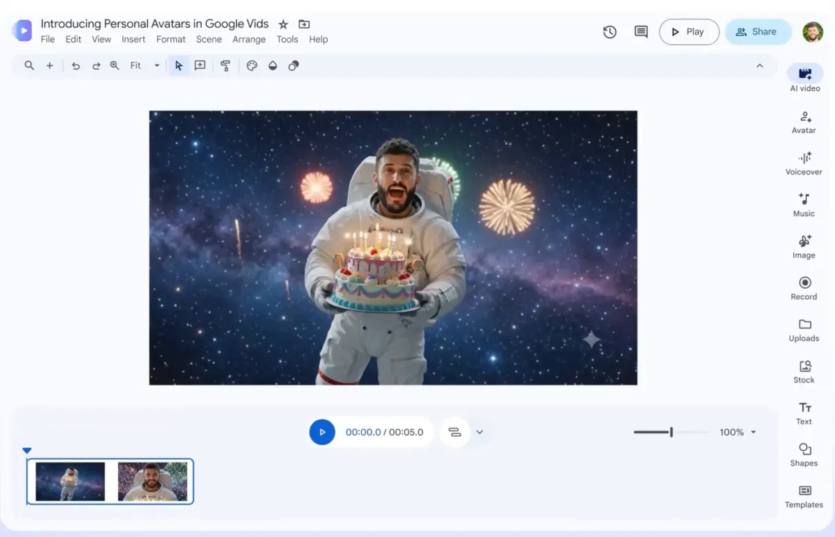 Google Vids AI Avatar