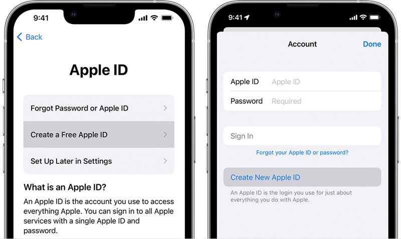 Create an Apple ID While Setup and in App Store