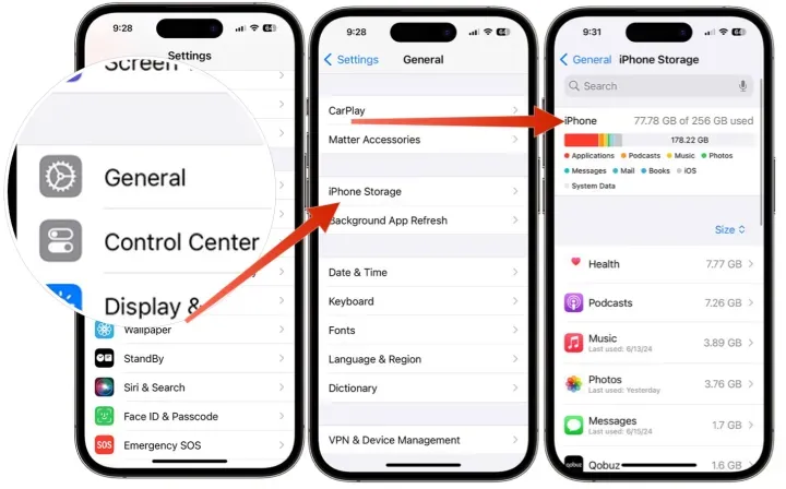 iPhone Storage
