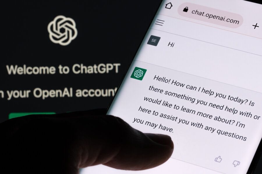 Btd AI Blog Thumb Pressing Phone Screen Reading ChatGPT Message 900x600