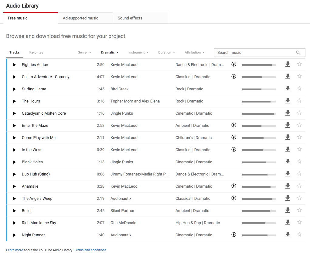 You Tube Audio Library (1)
