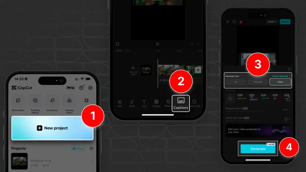 Captions in Cap Cut 1024x576