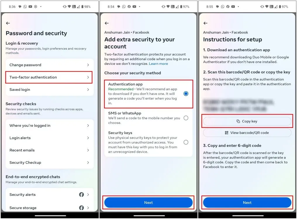 Setup up Authentication App on Facebook 