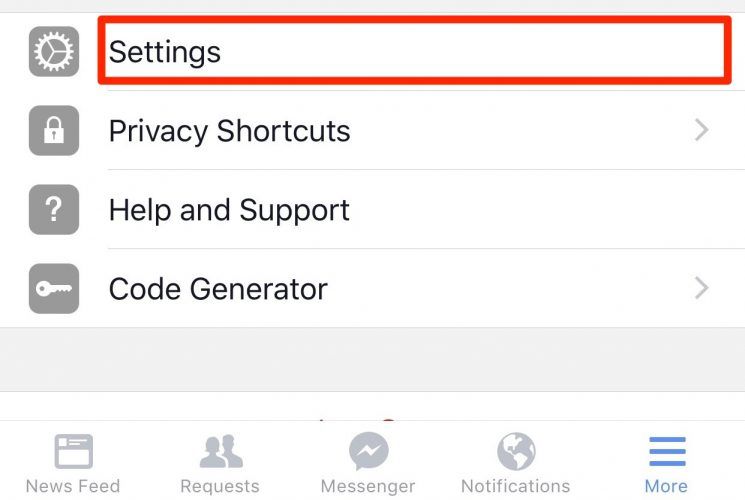 Facebook Mobile App Settings I Phone Screenshot 001 745x500