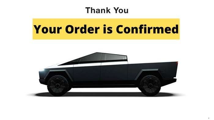 Tesla Cybertruck Order Confirmation