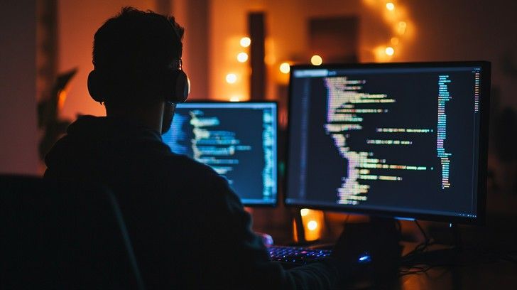 Coder at Work Stockcake