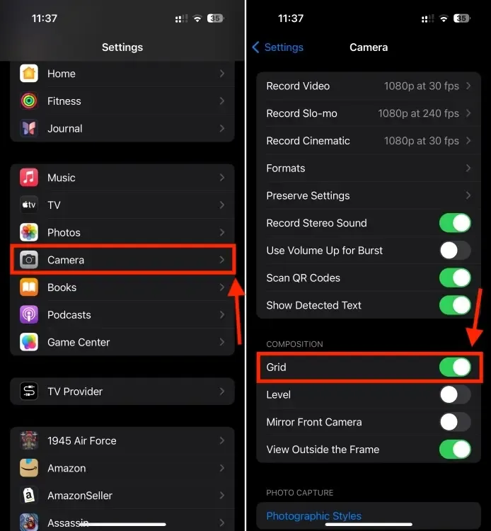 How to Enable Camera Grid on I Phone